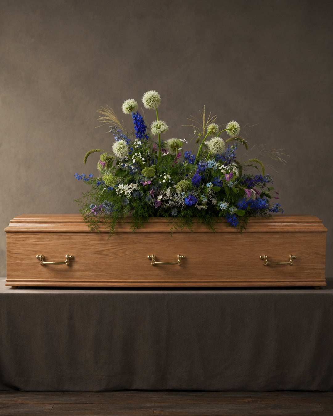 Wild Meadow Style Funeral Coffin Spray