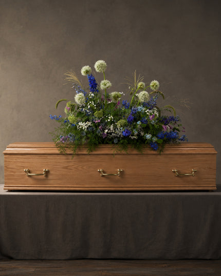 Wild Meadow Style Funeral Coffin Spray